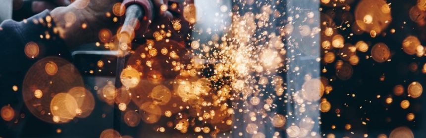 Close up picture of welding sparks